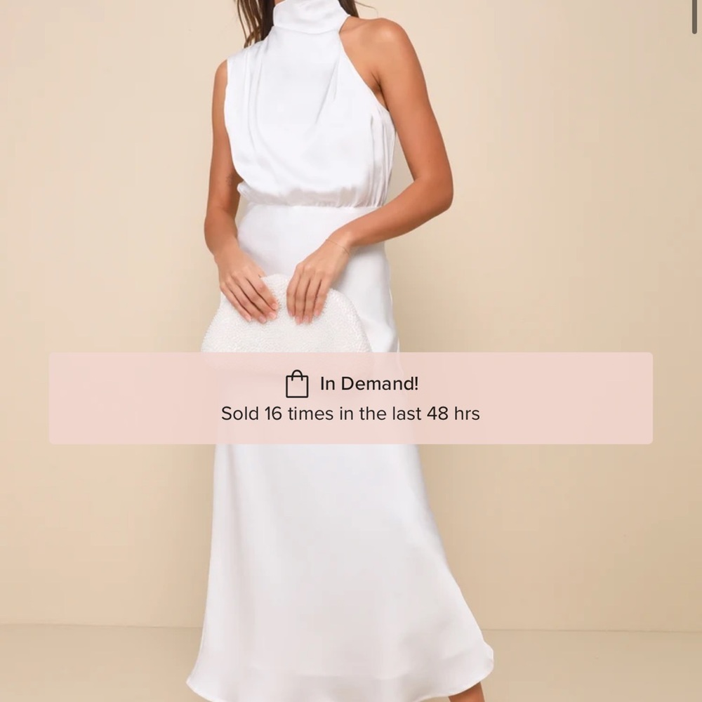 Lulus white satin dress-size M